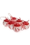 ball reindeer, red/white, 6 pcs.