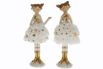 2er Set Ballerina weiss/gold H 15 cm