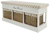 bench "Joana", with cushion & 3 drawers - FSC