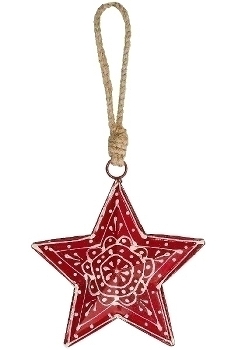 Hänger Metallstern rot/weiss 10cm