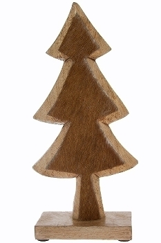 Holztannenbaum m. Fell H 35 cm