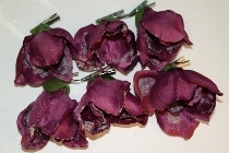 6er Set Magnolie gefrostet mit Clip Bordeaux