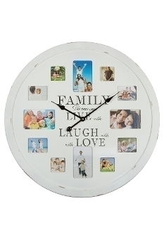 wall clock "Family Foto", wooden