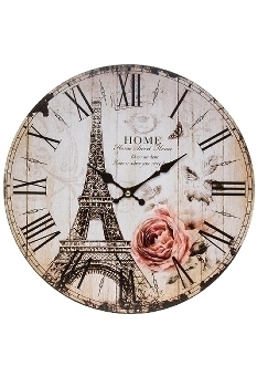 wall clock "Eiffelturm I", wooden