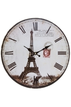 wall clock "Eiffelturm II", wooden