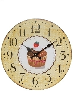 wall clock "Cupcake brown", wooden