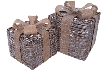 natural&plastic rattan gift box 8'',10''+65LED