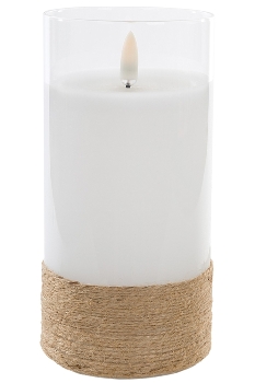 LED Glass candle with new flamless, PVC Box