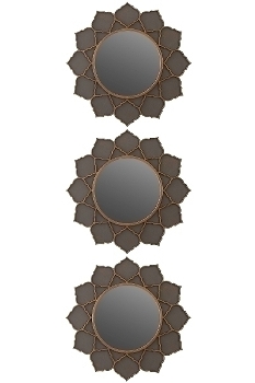 Set of 3 mirrors "PAMBU" Ø 25 cm