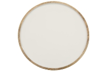 Woodenplate, white, dia. 26 cm