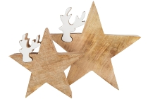 Deco star w/ Rendeer, set of 2 asstd.