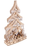wooden tree shape decoration 13 LED with 3AA battery