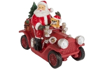 Santa mit Oldtimer, LED Beleuchtung im Baum &