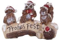 Bird, Owl, Squirrel & Hedgehog w/ Branch Decor.