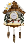 PC WINTER CUCKOO CLOCK LANDSCAPE PENDANT WITH RIBBON WITH CLOCK WITH HOOK WITH