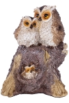 PC MOTHER AND BABY OWL ON THE WOOD 14.5X13.5X18CM