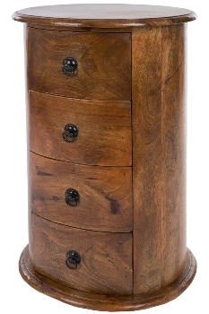 WOODEN OVAL 4 DRAWER PILLAR