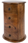 WOODEN OVAL 4 DRAWER PILLAR