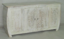 WOODEN CURVED DESIGN 2 DOORS SIDE BOARD