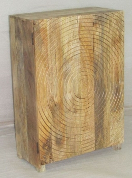 WOODEN 2 DOOR ALMIRAH W/CIRCLE DESIGN CARVING