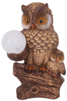 OWL on TRUNK W/BALL, with batterybox for outdoor using IP44
