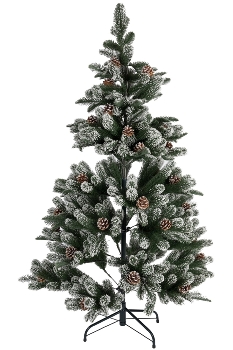 Tannenbaum mit Schnee + Tannenzapfen und