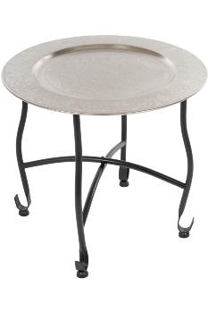 4 LEGS PLATE STAND  WITH ETCHING ROUND