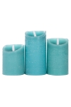 LED candle with new LED flame, colors: turquoise,  wax with