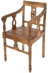 MANGO WOOD ARM CHAIR W/CARVING