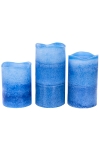 LED Kerzen, 3tlg. Set m. Fernbedienung, Blau