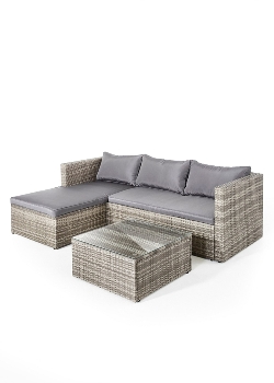 Steel 3pcs corner sofa set Steel frame,5mm clear tempered glass
PE wicker