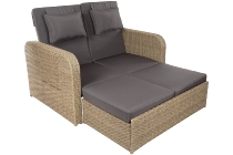 Steel functional lounger, with recliner back and shelf in armrest Steel