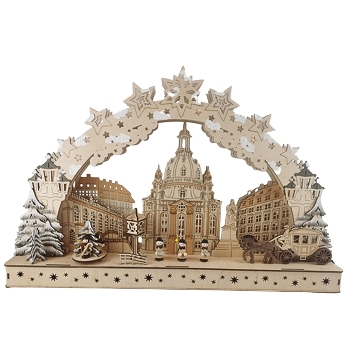 Wooden lightbridge with LED in scene of Church with motor 15 LED, 3AA battery,