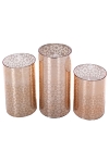 S/3 LED Plated Glass candle  Warm White