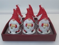 Candle Santa with star S/6 tealight