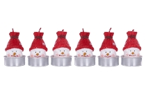 Candle snowman head with woolen hat S/6 tealight