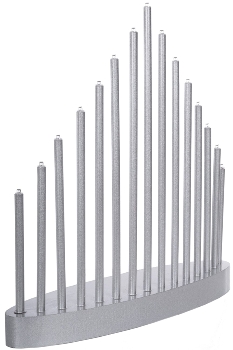 15LED platic silver tube light, warm white, static, 3AA IP20 battery