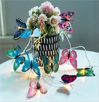 10LED PVC butterfly string light with  warm white LED , B/O(2AA excluded)