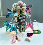 10LED PVC butterfly string light with  warm white LED , B/O(2AA excluded)