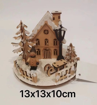 wooden decoration with LED light