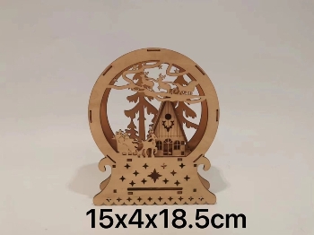 wooden decoration with LED light