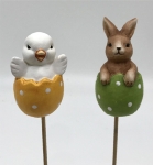 Deko-Stab, 2er-Set Hase und Küken