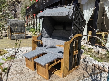Strandkorb dunkelgrau, 2er Sitz