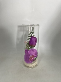 Teelichthalter aus Glas in Zylinderform, mit