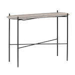 Console table K/D,Top plastic white oak veneer,legs metal tube in black