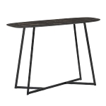 Console table K/D,Top in dark marble paper veneer,legs metal tube in black