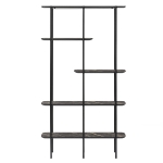 Shelf K/D in dark marble paper veneer,legs metal tube in black