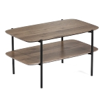 Coffee table K/D,Top and shelf in plastic taupe brown pine veneer,legs metal