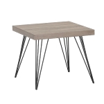 Side table K/D,Top in light grey oak paper veneer,legs metal stick in black