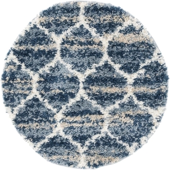 Carpet "Top Shag" Round Blue